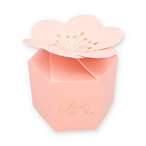 Confezione regalo fiore "Just for you" rosa chiaro-oro