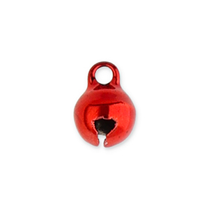 Ciondoli di metallo campanellini 6mm rosso
