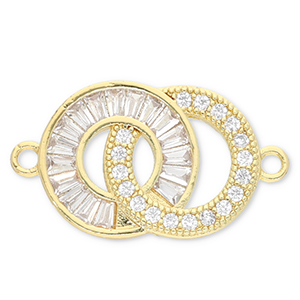 Metallo TQ in ottone distanziatore tonda oro-trasparente