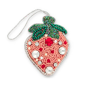 Pendenti trendy fragola rosa-verde-argento