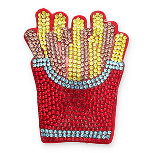 Ciondoli accattivanti con strass fritte rosso-giallo-turchese-oro rosa