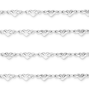 Componenti in acciaio inossidabile catena a rol&ograve; cuore argento