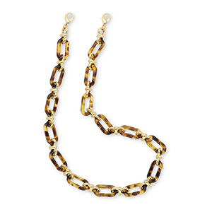 Cinturino da polso trendy per cellulare in acrilico marrone oro-oro