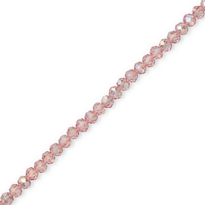 Perline sfaccettate 4x3mm rondella rosa chiaro-effeto perlato