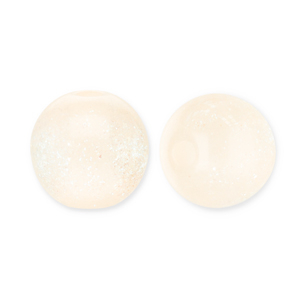 Perline in acrilico con glitterato 6 mm giallo vaniglia-turchese