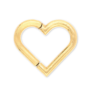 Piercing all'orecchio in acciaio inossidabile clicker cuore oro