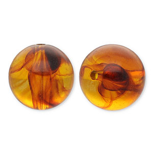 Perline in acrilico 22 mm tonda arancione marrone