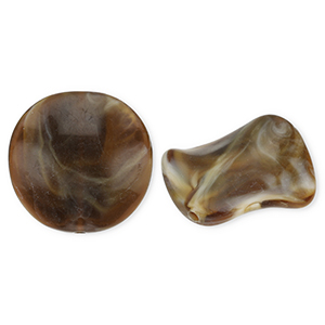 Perline in acrilico organico marrone-bianco