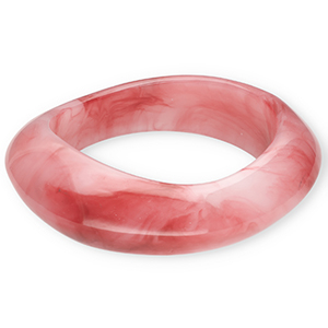 Bracciali bangle in resina rosa