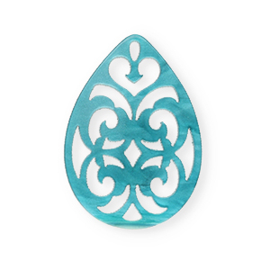 Pendenti in resina 38x27 mm a forma di goccia in stile barocco blu atollo