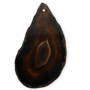 Perline in pietra naturale Agata goccia nero-marrone-grigio chiaro