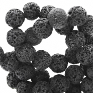 Perline in pietra naturale 8mm pietra lavica opaca antracite grigio