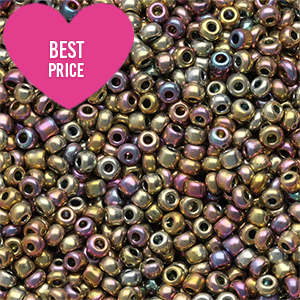 Perline di vetro rocailles 12/0 (2mm) multicolore galassia metallico luminoso