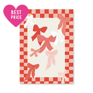 Espositori bigiotteria in cartoncino fiocchi rosso-rosa-biancastro