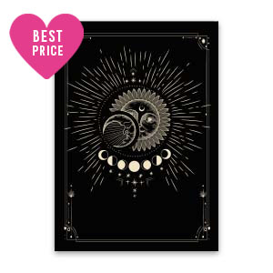 Espositori bigiotteria in cartoncino sole & luna nero-giallo