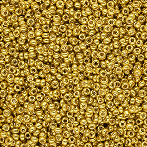 Perline di vetro rocailles 12/0 (2mm) oro giallo metallico luminoso