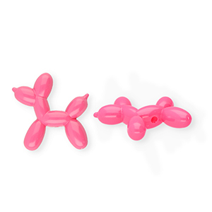 Perline in acrilico cane&nbsp;a&nbsp;palloncino rosa scuro