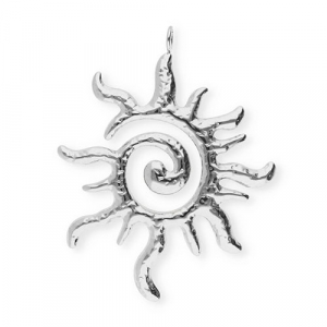 Ciondoli in acciaio inossidabile sole a spirale argento