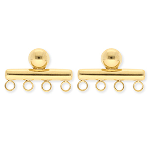 BY31&reg; Componenti in acciaio inossidabile orecchini barra con 4 anellini oro