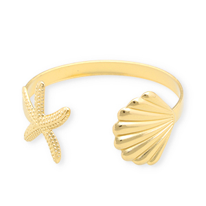 Bracciali in acciaio inossidabile bangle conchiglia & stella marina oro