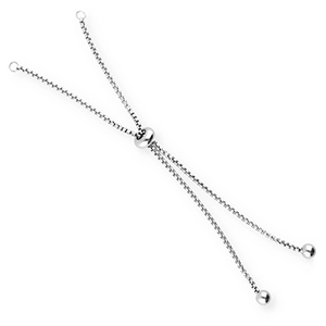 Componenti in acciaio inossidabile semi braccialetti con perlina scorrevole argento