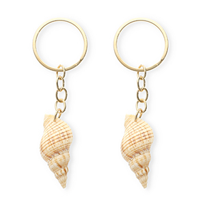 Portachiavi conchiglia marrone beige-oro