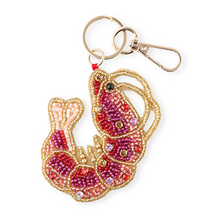 Portachiavi gamberetto oro-rosa chiaro-fucsia-rosso