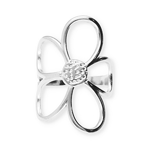 Anelli in acciaio inossidabile fiore argento