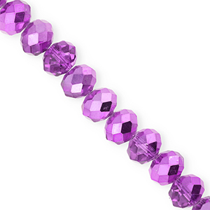 Perline sfaccettate 12x9mm rondella viola-effetto perlato