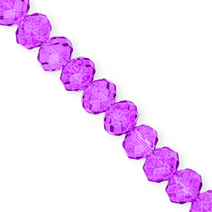 Perline sfaccettate 12x9mm rondella viola uva