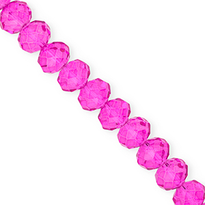 Perline sfaccettate 12x9mm rondella rosa fucsia