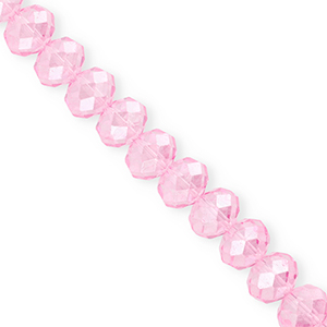 Perline sfaccettate 12x9mm rondella rosa chiaro