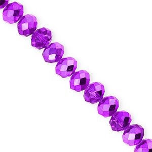 Perline sfaccettate 8x6mm rondella viola scuro-effetto perlato