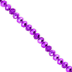Perline sfaccettate 4x3mm rondella viola scuro-effetto perlato