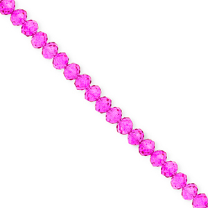 Perline sfaccettate 4x3mm rondella rosa fucsia