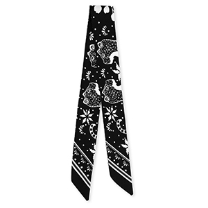 Bandana foulard con leopardo nero-bianco