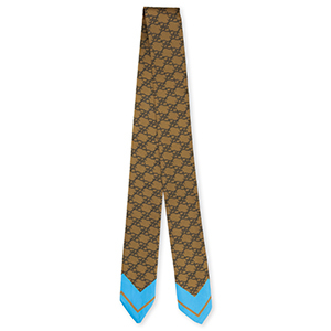 Bandana foulard con "F"motivo blu-rame-marrone