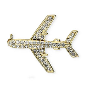Broches aereo con strass oro-cristallo