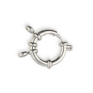 Componenti in acciaio inossidabile chiusura anello a molla 18 mm con anellini argento