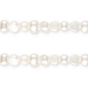 TQ Perle di acqua dolce pepita tonda 6-7mm bianco naturale