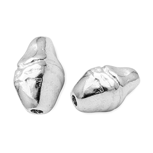 Perline di metallo DQ ovale argento antico (privo di nichel)