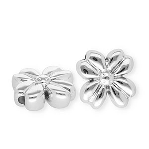 Perline in acrilico fiore argento