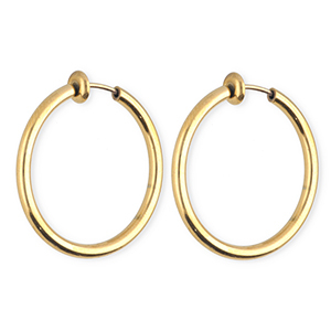 Orecchini in acciaio inossidabile a cerchio&nbsp;clip oro
