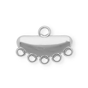 BY31&reg; Componenti in acciaio inossidabile distanziatore semi-ovale con 6 anellini argento