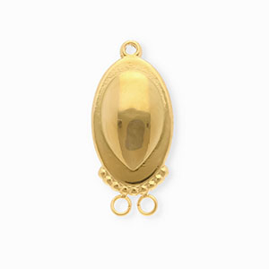 BY31&reg; Componenti in acciaio inossidabile distanziatore ovale con 3 anellini oro