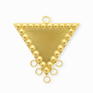 BY31&reg; Componenti in acciaio inossidabile distanziatore triangolo con 6 anellini oro