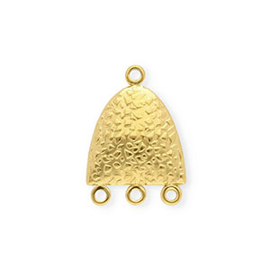 BY31&reg; Componenti in acciaio inossidabile distanziatore semi-ovale con 4 anellini oro