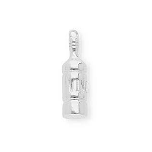 BY31&reg; Ciondoli in ottone Eco-brass bottiglia di vino argento