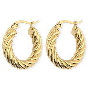 BY31&reg; Orecchini in acciaio inossidabil a cerchio spirale oro