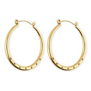 BY31&reg; Componenti in acciaio inossidabile orecchini con 7 anellini oro